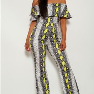 Gray/Neon Snake Jumpsuit